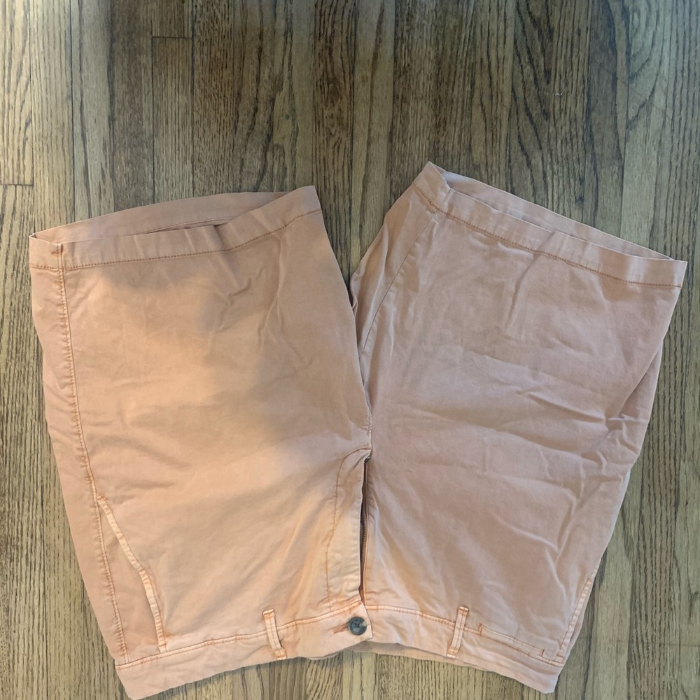 pastel orange dress shorts 7” inseam